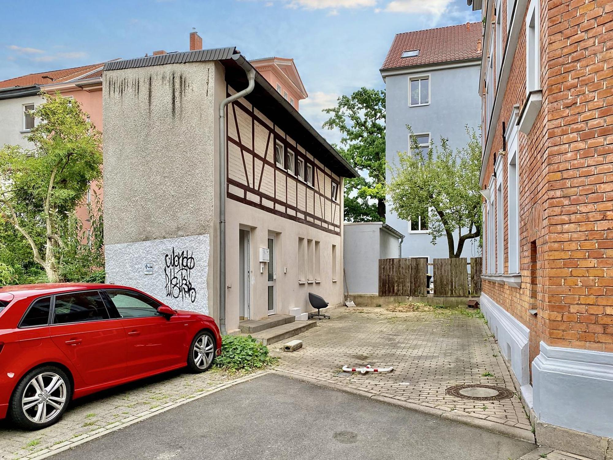 Die Remise Mit Kostenlosem Parkplatz Direkt Vor Der Tuer Érfurt Exterior foto